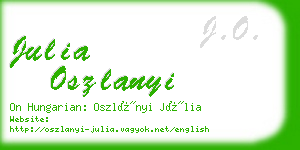 julia oszlanyi business card